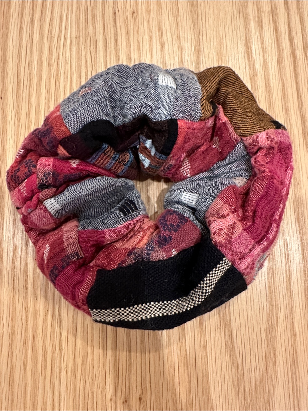 Ace & Jig Jumbo Patchwork Scrunchie In Sour Plum (Pre-Loved)